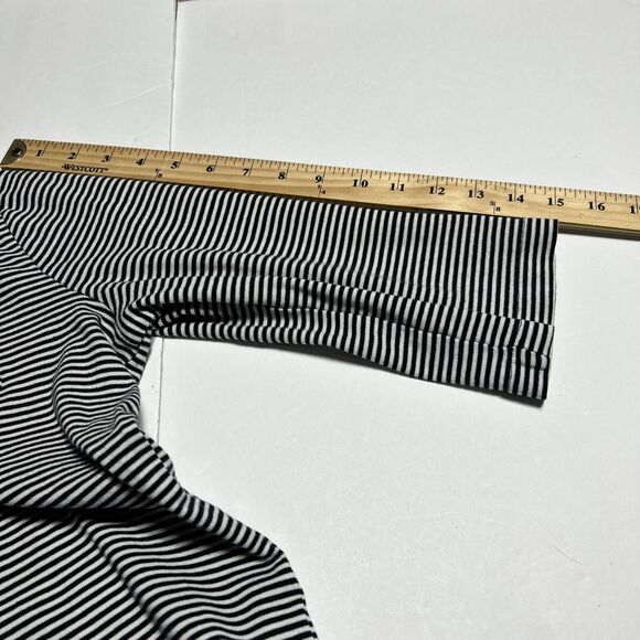 Lauren Ralph Lauren Nautical Womens Striped Shirt Top Large Black/White Stripe - Picture 14 of 16